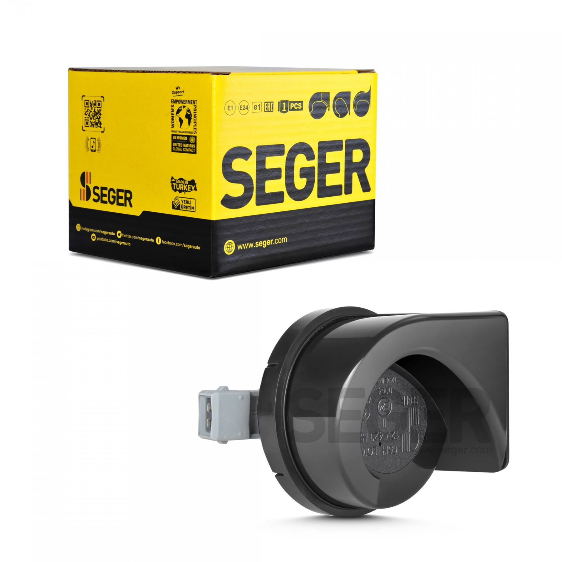 ELEKTRİKLİ MEGADADAT KORNA 12V GRI MEGANE SOKETLI