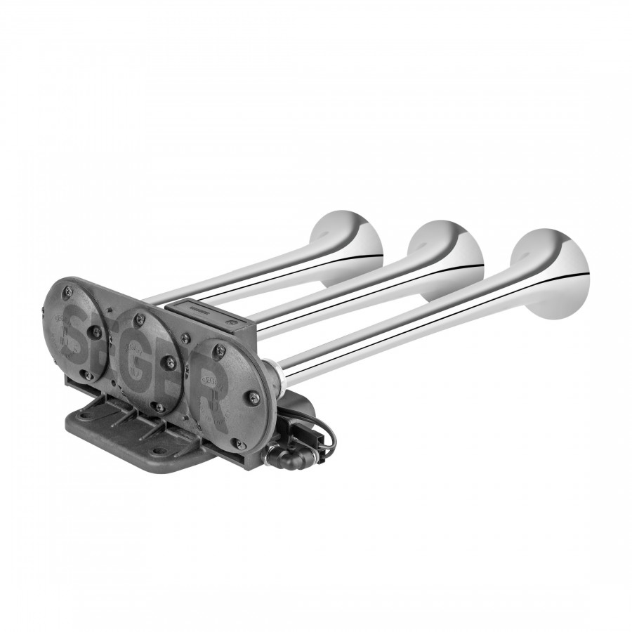 SEGER - 82Ee Cümbüş Havalı Korna 12V, Krom Borulu, 16 Farklı Melodi