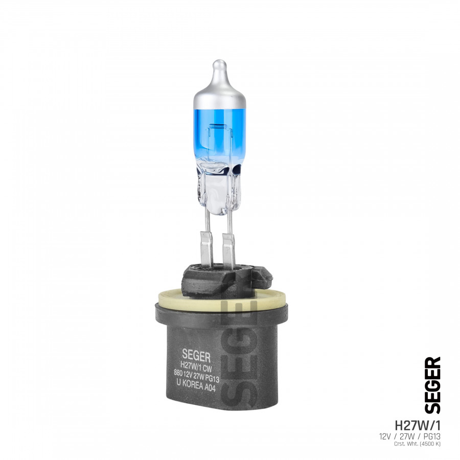 H27W/1 (880) 12V 27W PG13 Düz Soket Crystal White (4.500K Beyaz Işık)