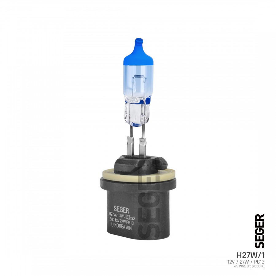 H27W/1 (880) 12V 27W PG13 Düz Soket Xenon White Ultra (4.000K Beyaz Işık)