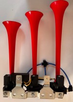 SEGER - 80Eh Dalidali Arap Havalı Korna 12V , Kırmızı Plastik Borulu , Melodili, Hızlı - Yavaş Opsiyon, Saydırmalı